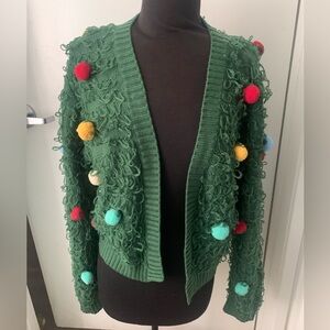 Christmas cardigan green sweater size 1X